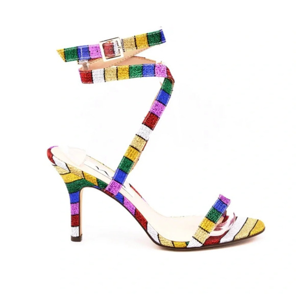 Nina New York Rainbow Ankle Wrap Heels Size 8 - Picture 8 of 8